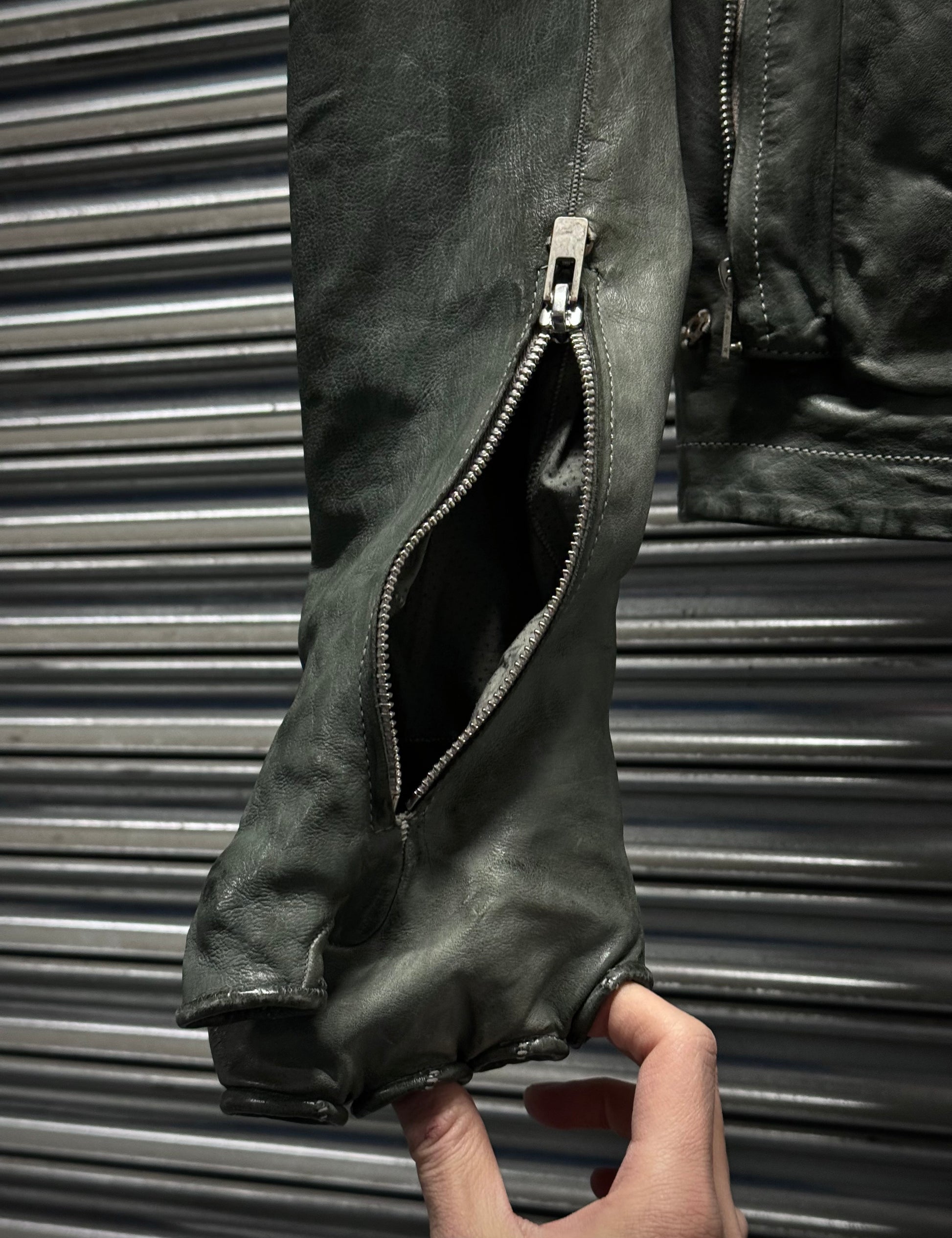 Carol Christian Poell 'LM/2599G-SP ROOMS-PTC/19' Spine Elbow & Hand High Neck Leather Jacket detail | DRIEW GARMENTS