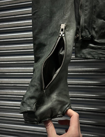 Carol Christian Poell 'LM/2599G-SP ROOMS-PTC/19' Spine Elbow & Hand High Neck Leather Jacket detail | DRIEW GARMENTS