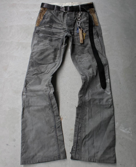 Isamu Katayama “BACKLASH” SS12 ‘Chinocross’ Dirty Mud Wash Bootcut Pants