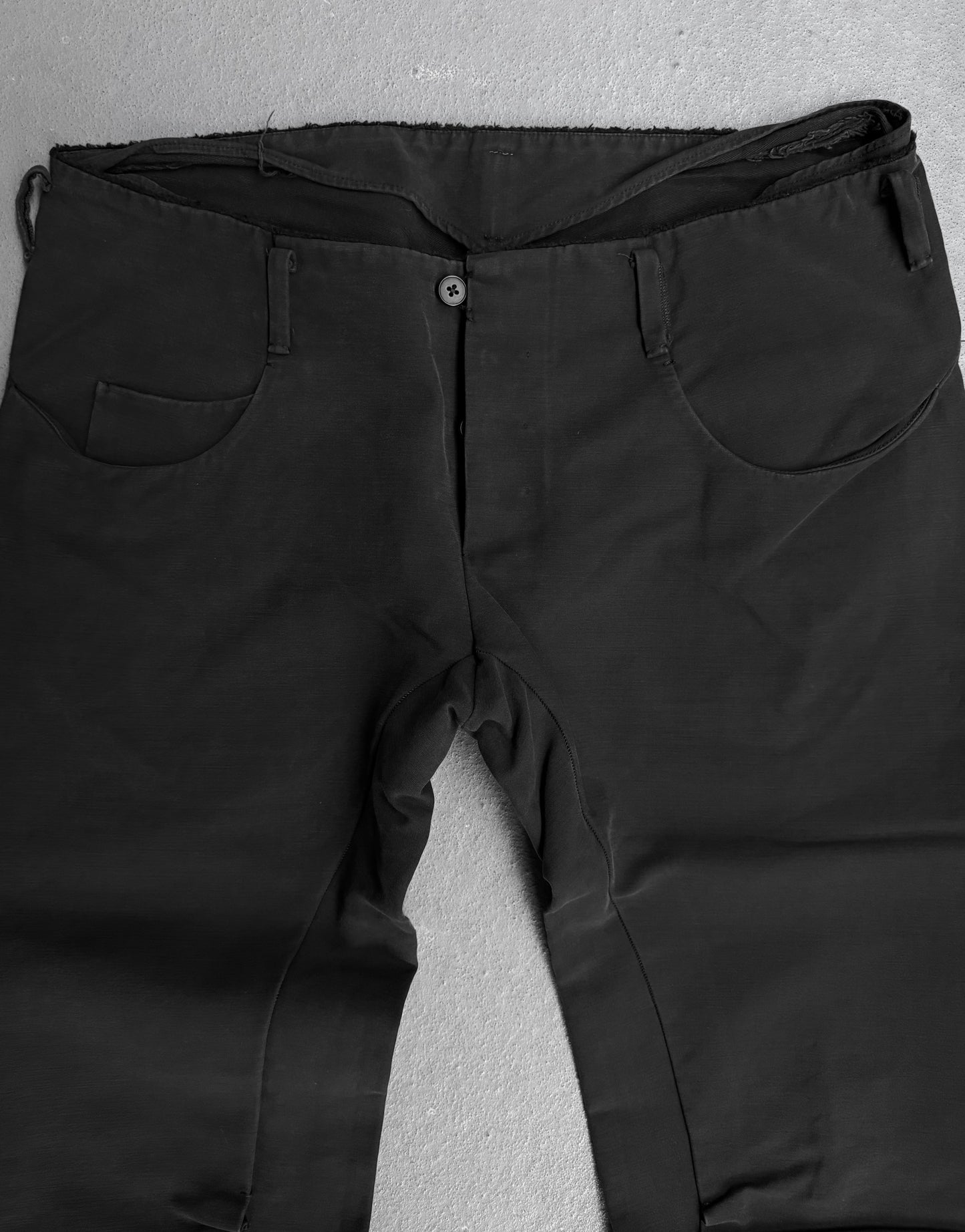 m.a+ by Maurizio Amadei Early 2010s 'P18B' Pleated Knee Carbon J-Cut Pants