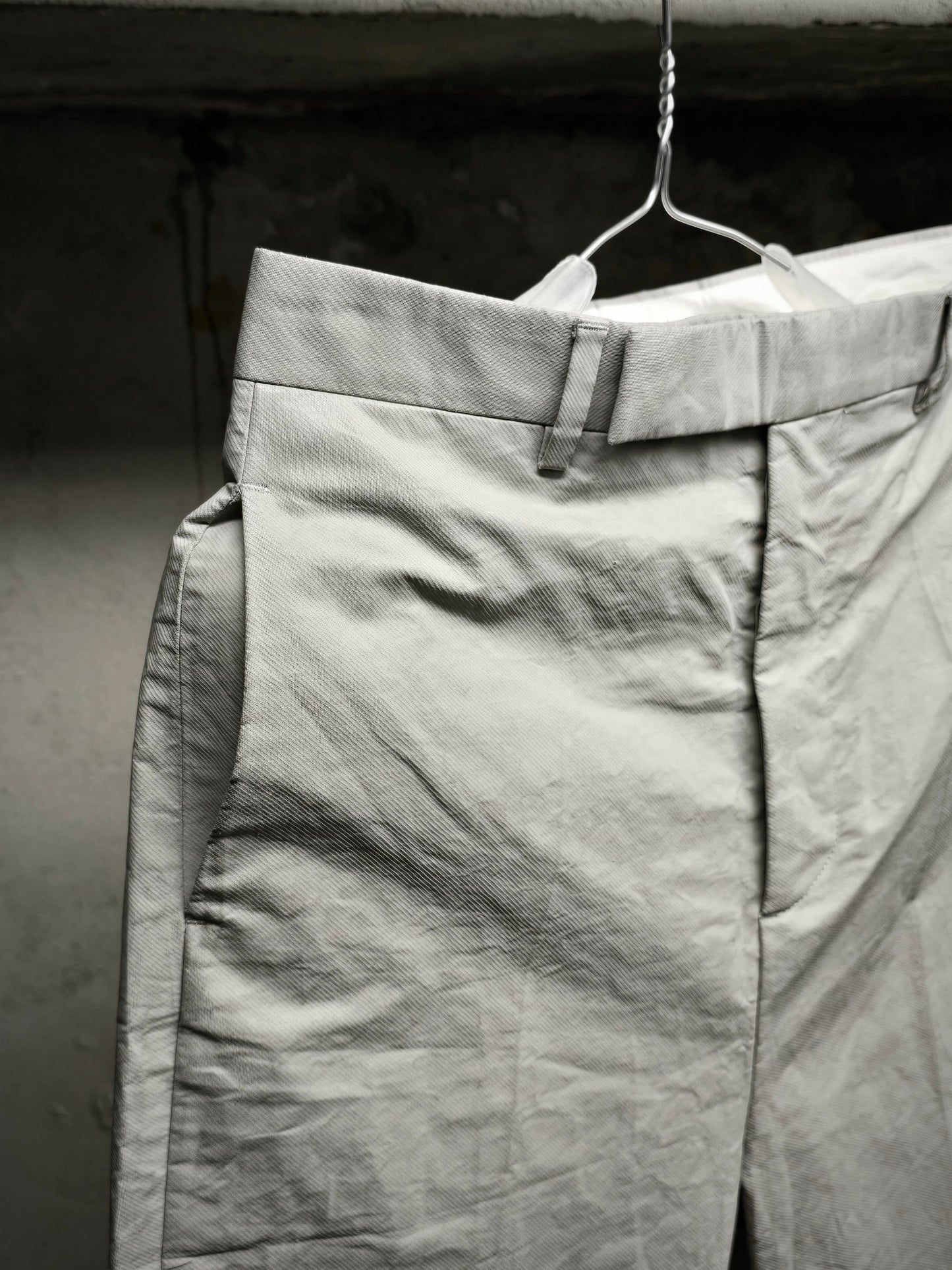Rick Owens SS19 "BABEL" OYSTER Coated 'Bolans' Crop Pants