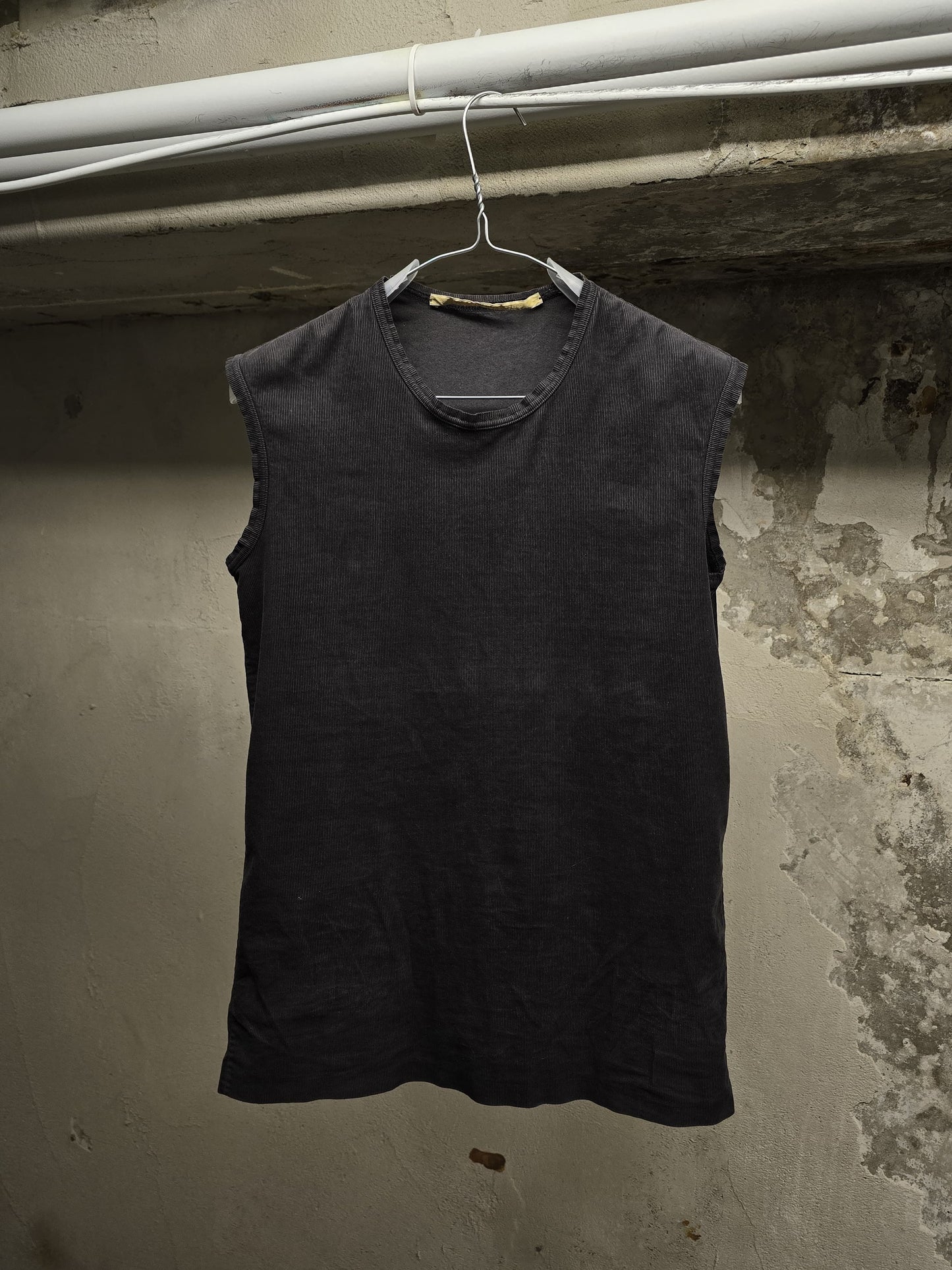 Carol Christian Poell AW00-01 "NEEDLE" Grey Corduroy Tank Top | Archive Fashion Toronto