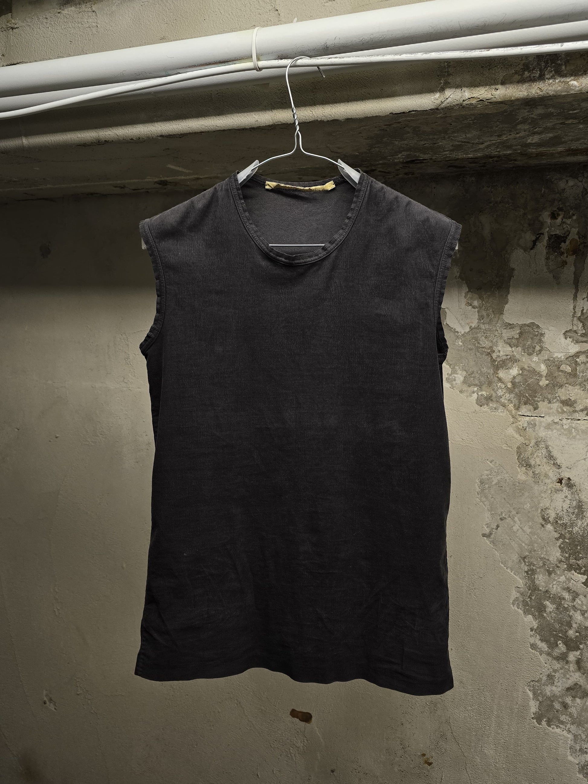 Carol Christian Poell AW00-01 "NEEDLE" Grey Corduroy Tank Top | Archive Fashion Toronto