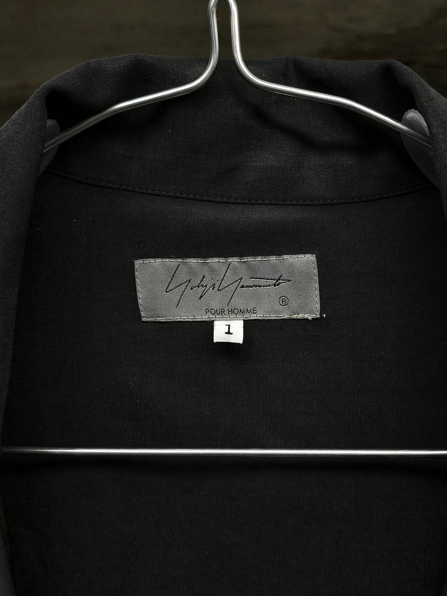 Yohji Yamamoto POUR HOMME SS24 Triacetate Poly Tuxedo Oversized Long Coat detail | DRIEW GARMENTS