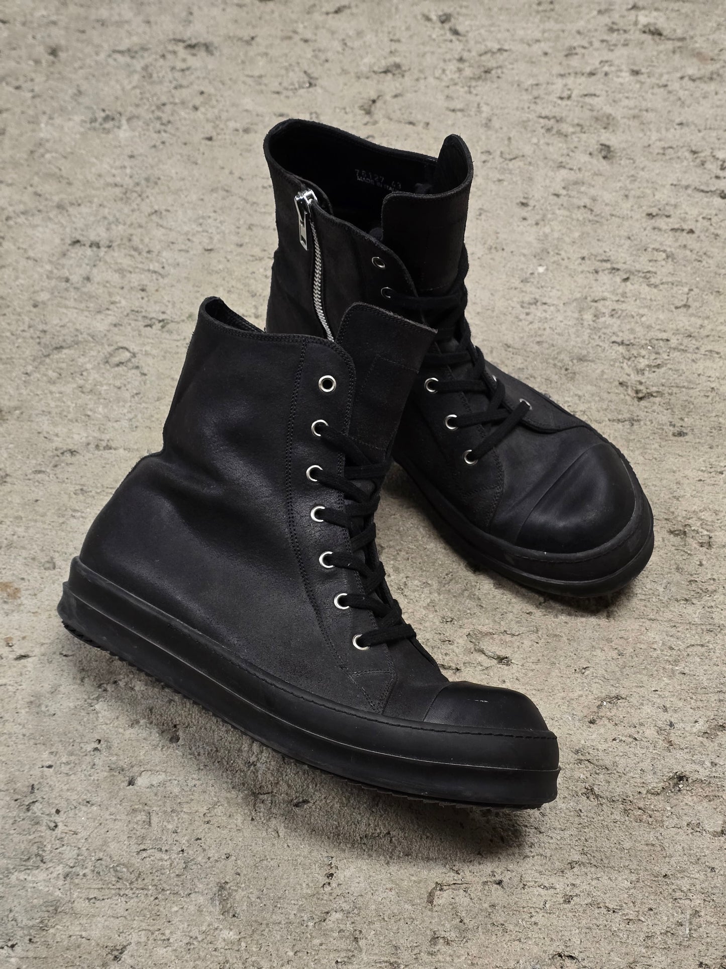 Rick Owens AW12 “MOUNTAIN” Reverse Cow Leather High Top Ramones Sneakers