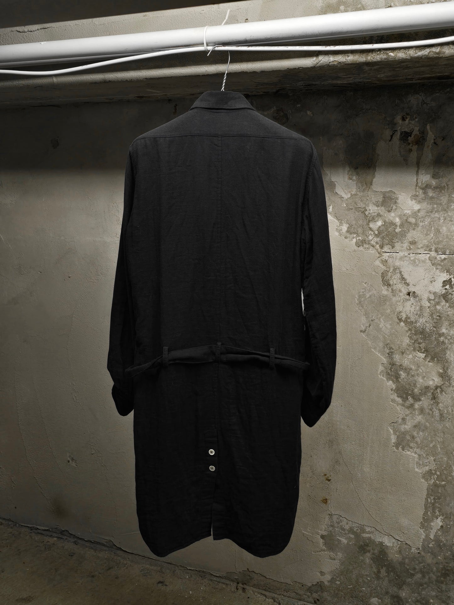 Ann Demeulemeester SS20 Multi Button Black Cotton Robe