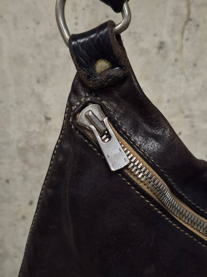 GUIDI ‘Q10M’ Dark Brown Full-grain Horse Leather Shoulder Bag