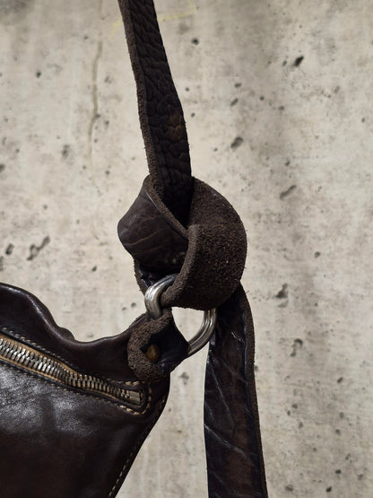 GUIDI ‘Q10M’ Dark Brown Full-grain Horse Leather Shoulder Bag