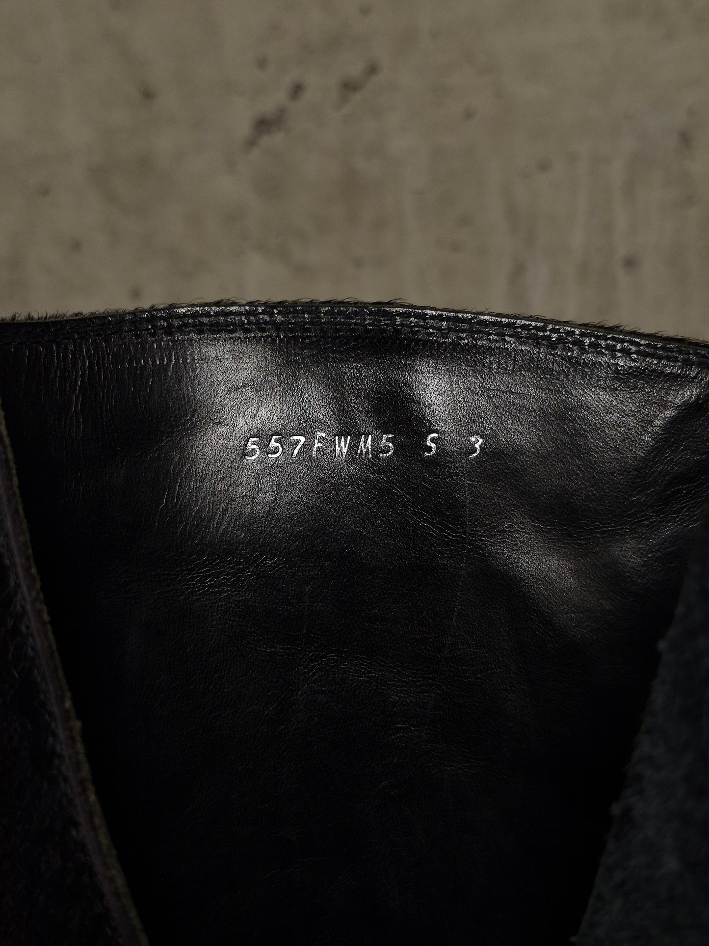 Julius_7 AW16-17 "beast;" Tall Cow Hair Side Zip Leather Boots