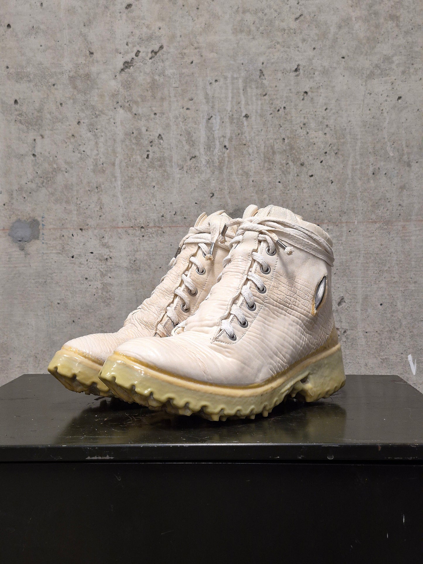 Carol Christian Poell 'AM/2684 CUBS-PTC/01' Object Dyed One-Piece Prosthetic Ankle Rubber Drip Work Boot