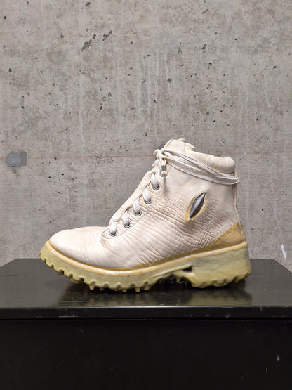 Carol Christian Poell 'AM/2684 CUBS-PTC/01' Object Dyed One-Piece Prosthetic Ankle Rubber Drip Work Boot
