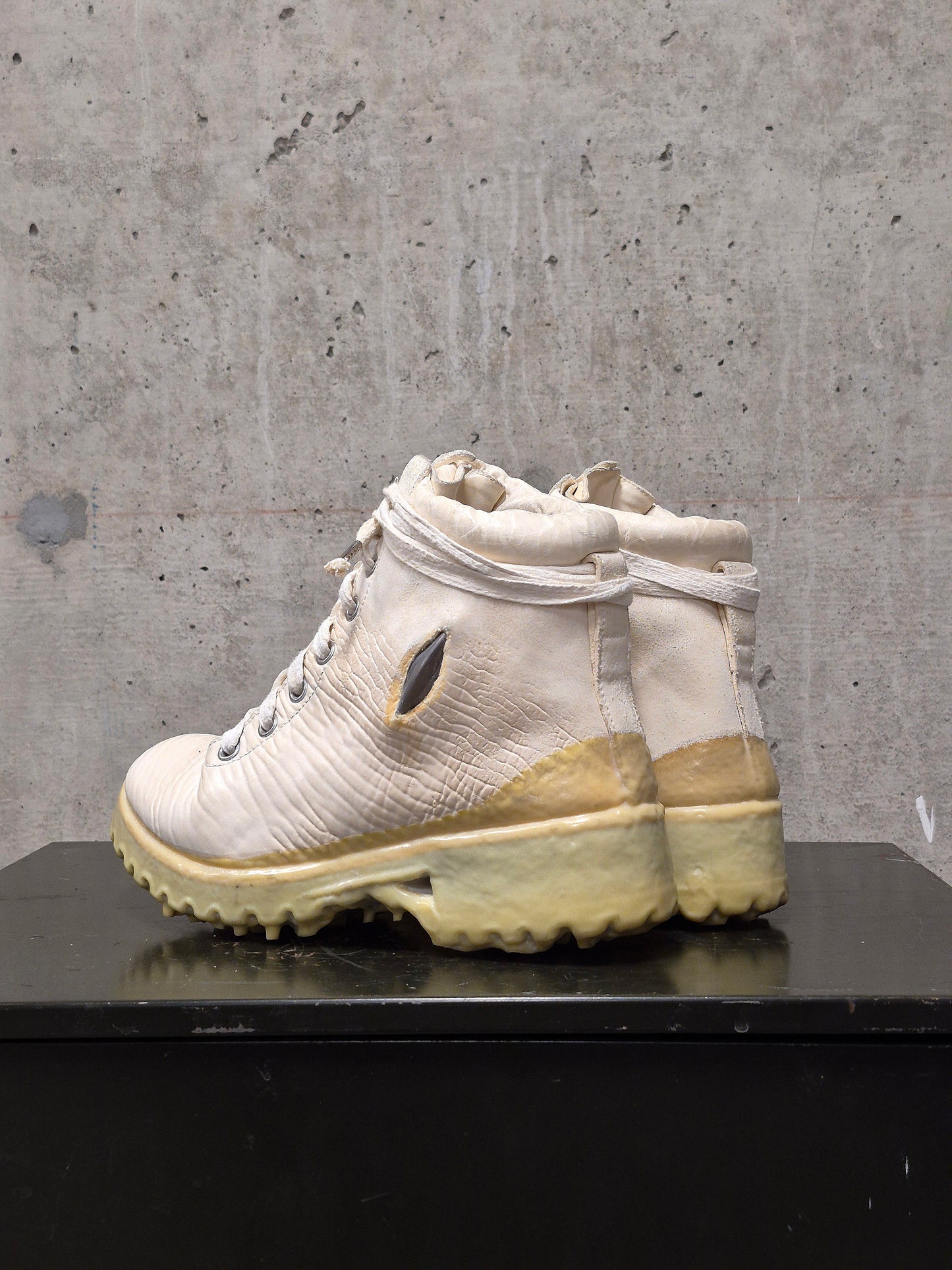 Carol Christian Poell 'AM/2684 CUBS-PTC/01' Object Dyed One-Piece Prosthetic Ankle Rubber Drip Work Boot