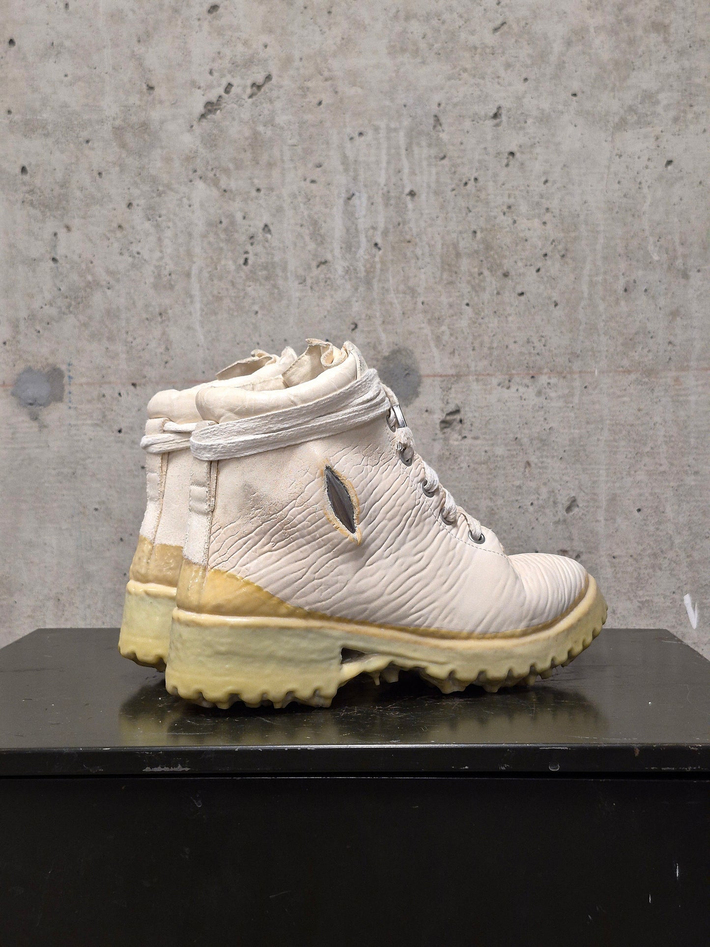 Carol Christian Poell 'AM/2684 CUBS-PTC/01' Object Dyed One-Piece Prosthetic Ankle Rubber Drip Work Boot