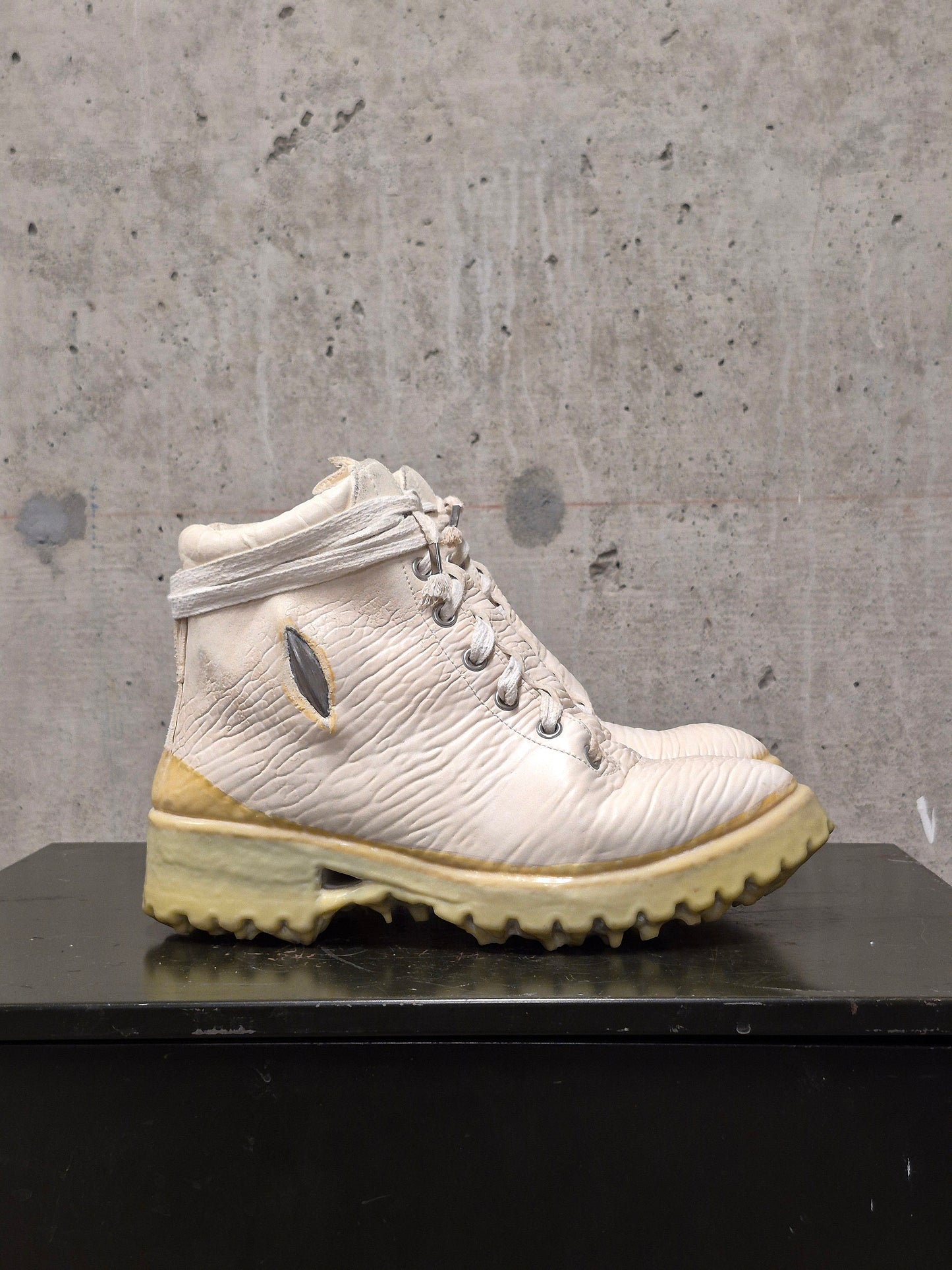 Carol Christian Poell 'AM/2684 CUBS-PTC/01' Object Dyed One-Piece Prosthetic Ankle Rubber Drip Work Boot