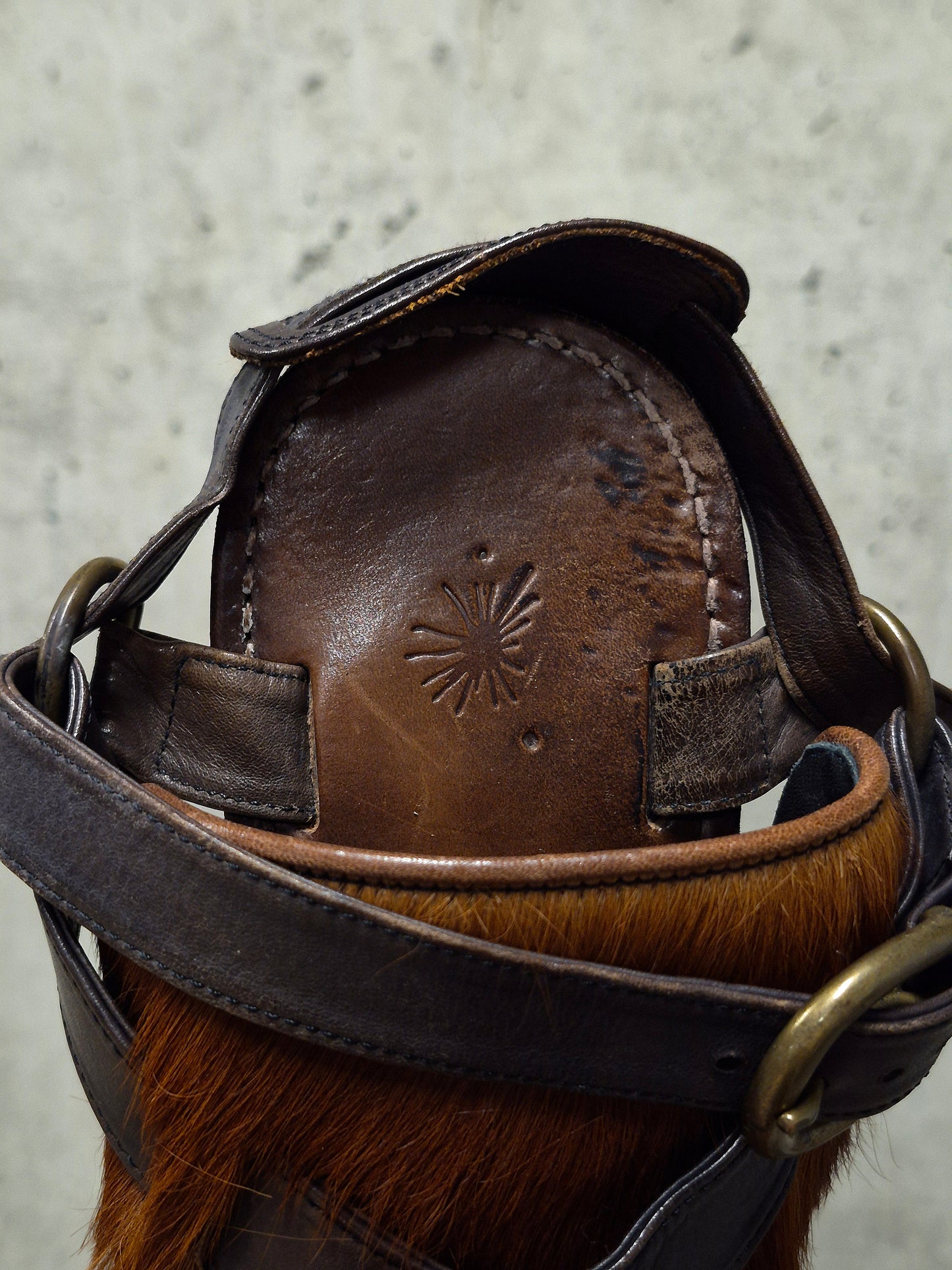 MiharaYasuhiro Early 00s Brown Pony Hair Gladiator Sandals