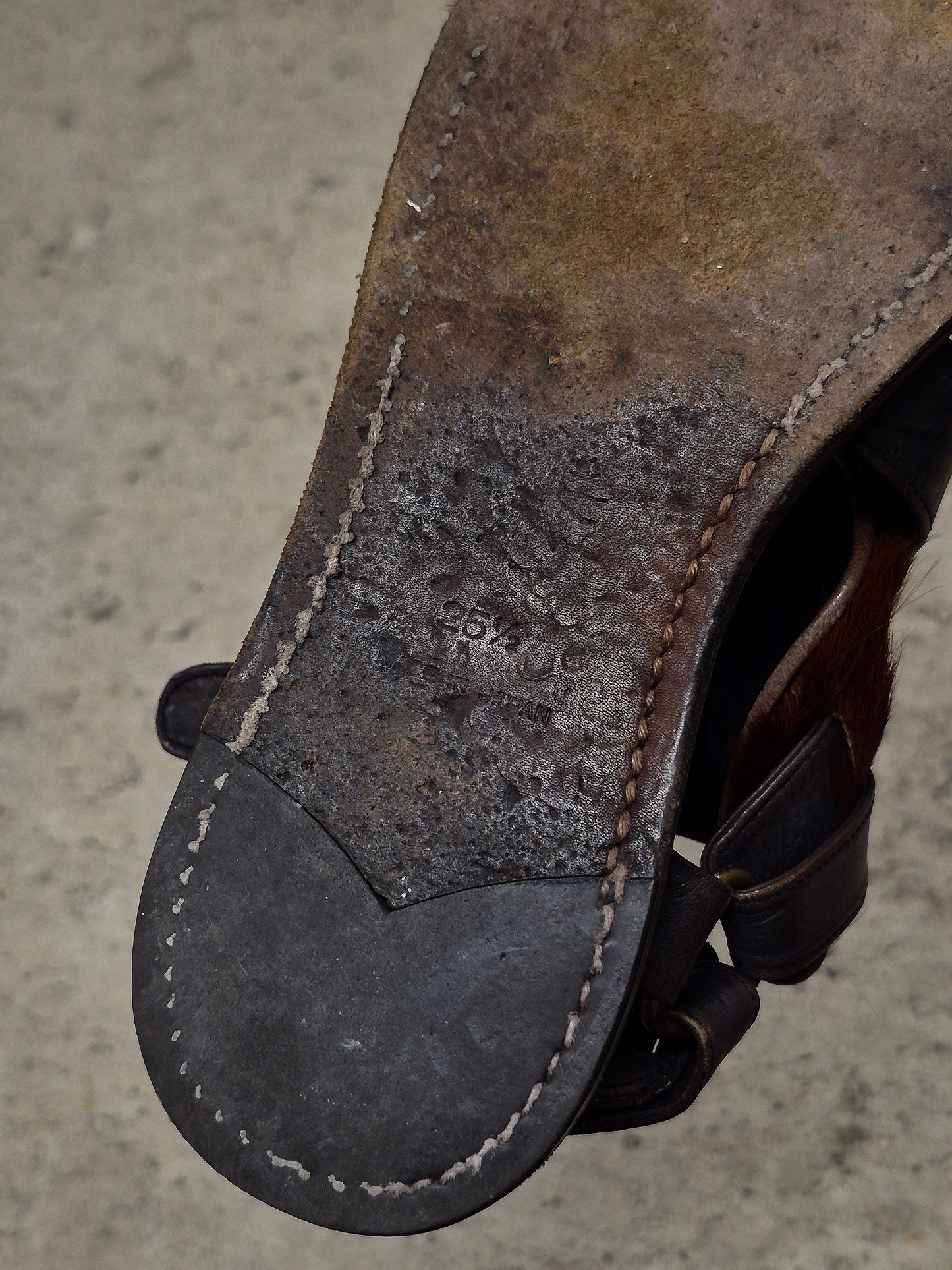 MiharaYasuhiro Early 00s Brown Pony Hair Gladiator Sandals