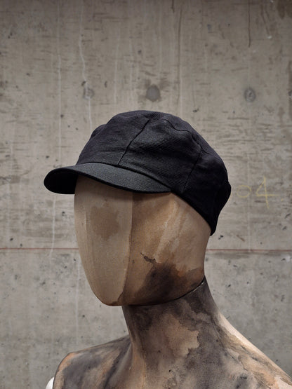 DEVOA 'DH-WUS' Washed Black Washi Paper Military Cap