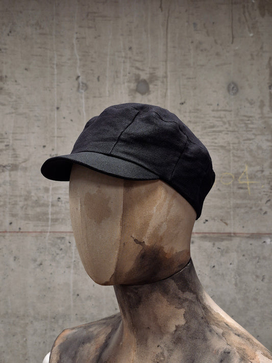 DEVOA 'DH-WUS' Washed Black Washi Paper Military Cap