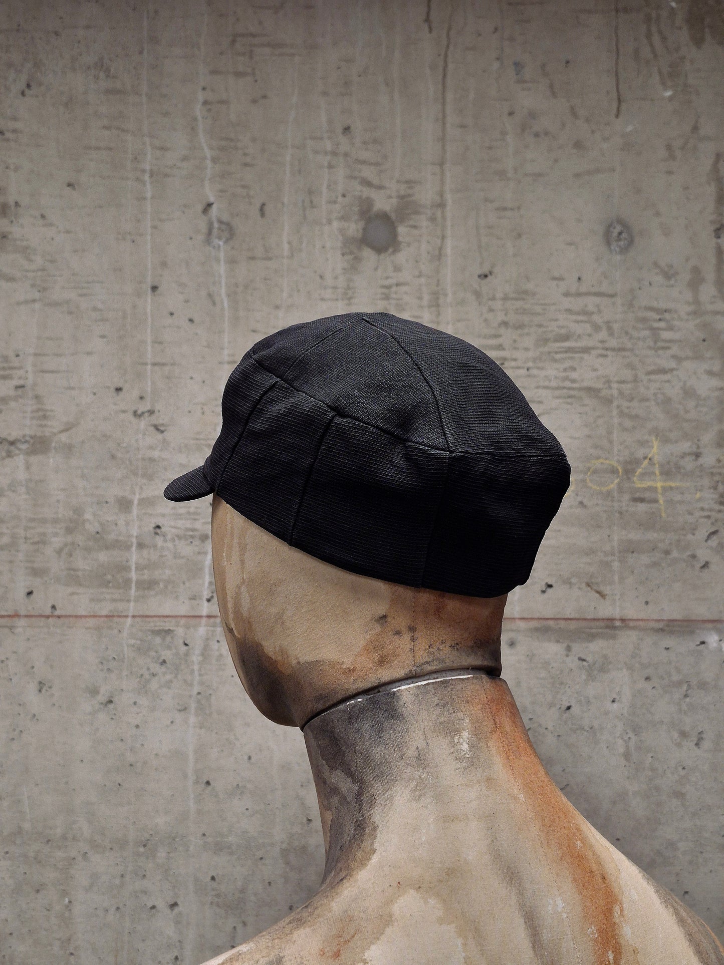 DEVOA 'DH-WUS' Washed Black Washi Paper Military Cap