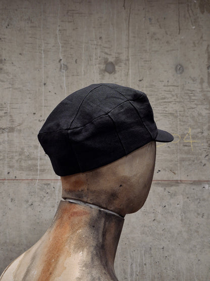 DEVOA 'DH-WUS' Washed Black Washi Paper Military Cap