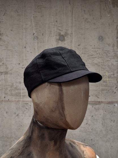 DEVOA 'DH-WUS' Washed Black Washi Paper Military Cap