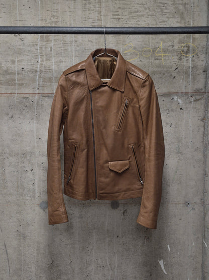 Rick Owens AW16 "MASTODON" CAMEL Heavy Calfskin Leather Stooges Jacket