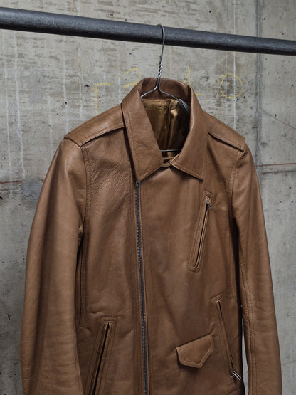 Rick Owens AW16 "MASTODON" CAMEL Heavy Calfskin Leather Stooges Jacket