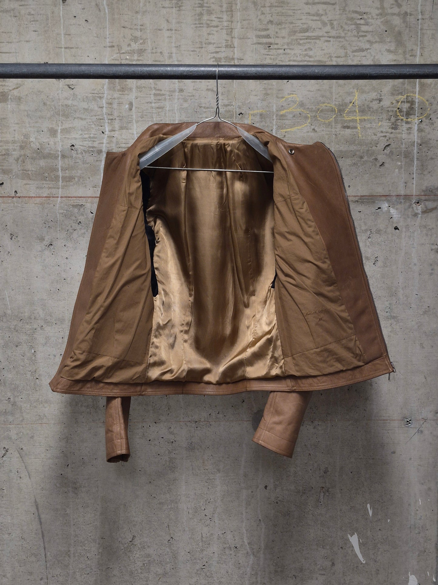 Rick Owens AW16 "MASTODON" CAMEL Heavy Calfskin Leather Stooges Jacket