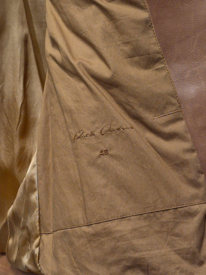 Rick Owens AW16 "MASTODON" CAMEL Heavy Calfskin Leather Stooges Jacket