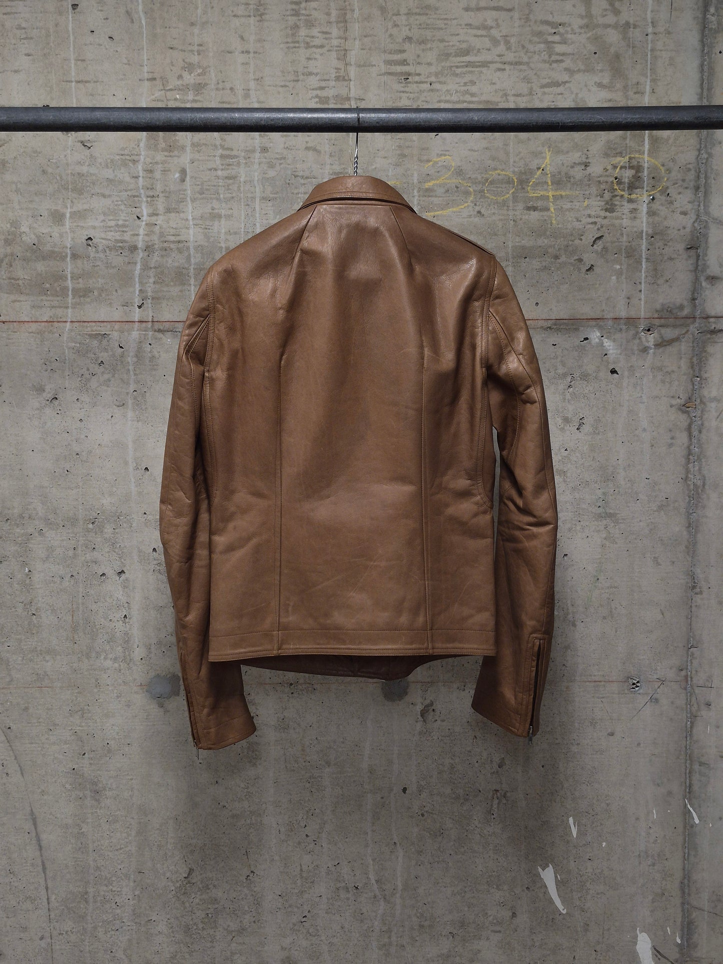 Rick Owens AW16 "MASTODON" CAMEL Heavy Calfskin Leather Stooges Jacket
