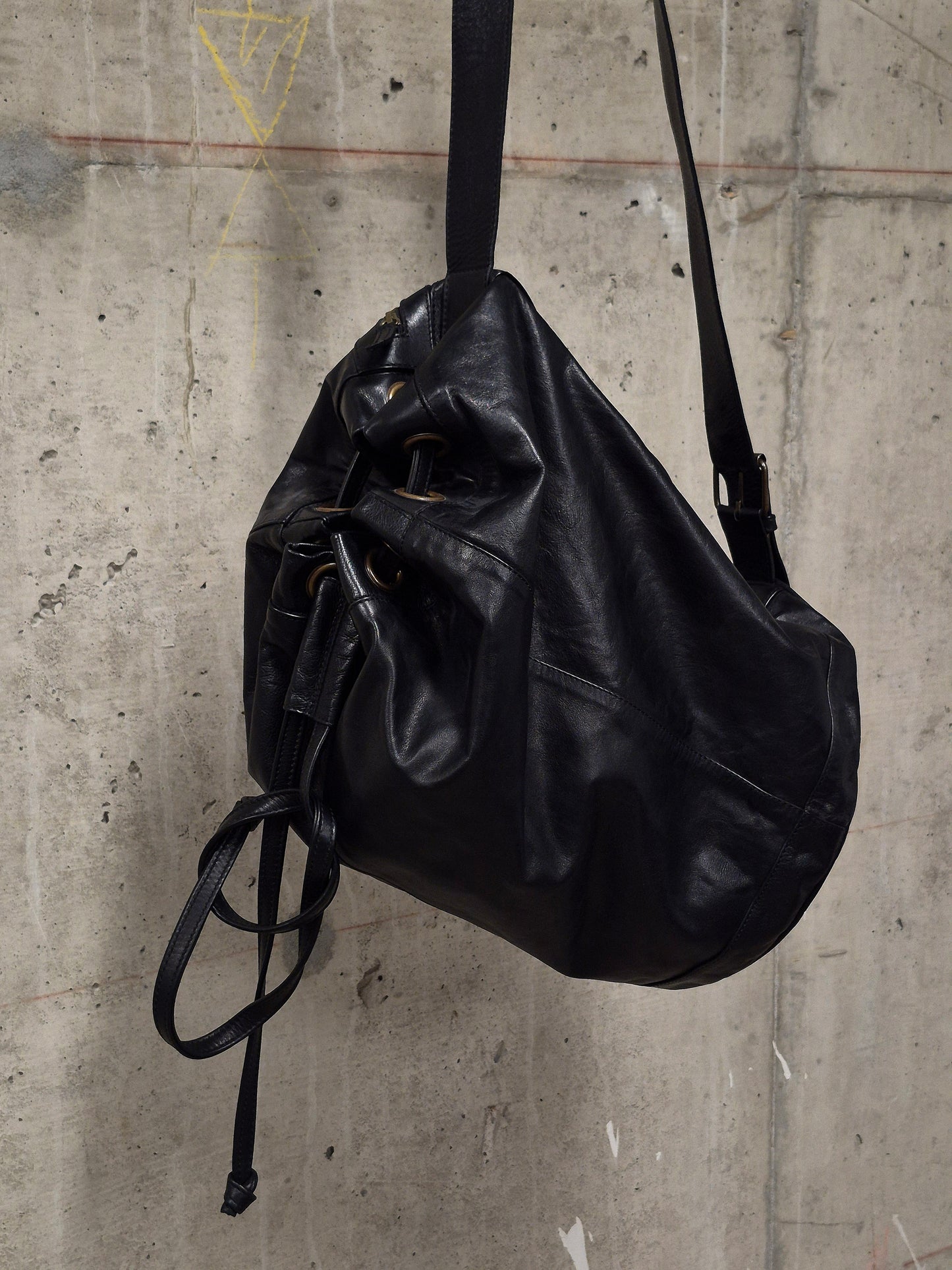 Ann Demeulemeester SS11 'Jacky' Calfskin Leather Bucket Sling Bag