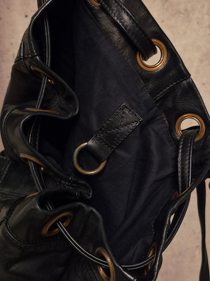 Ann Demeulemeester SS11 'Jacky' Calfskin Leather Bucket Sling Bag