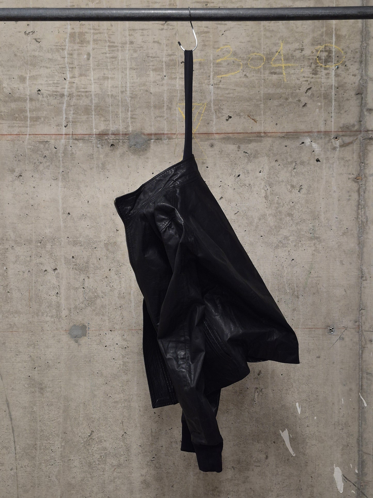 Rick Owens SS10 "RELEASE" Black Calfskin Leather Intarsia Rider Jacket
