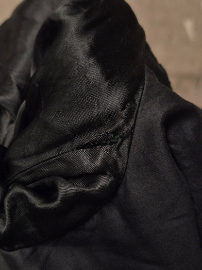 Rick Owens SS09 "STRUTTER" Black Lambskin Intarsia Snap Collar Leather Rider Jacket