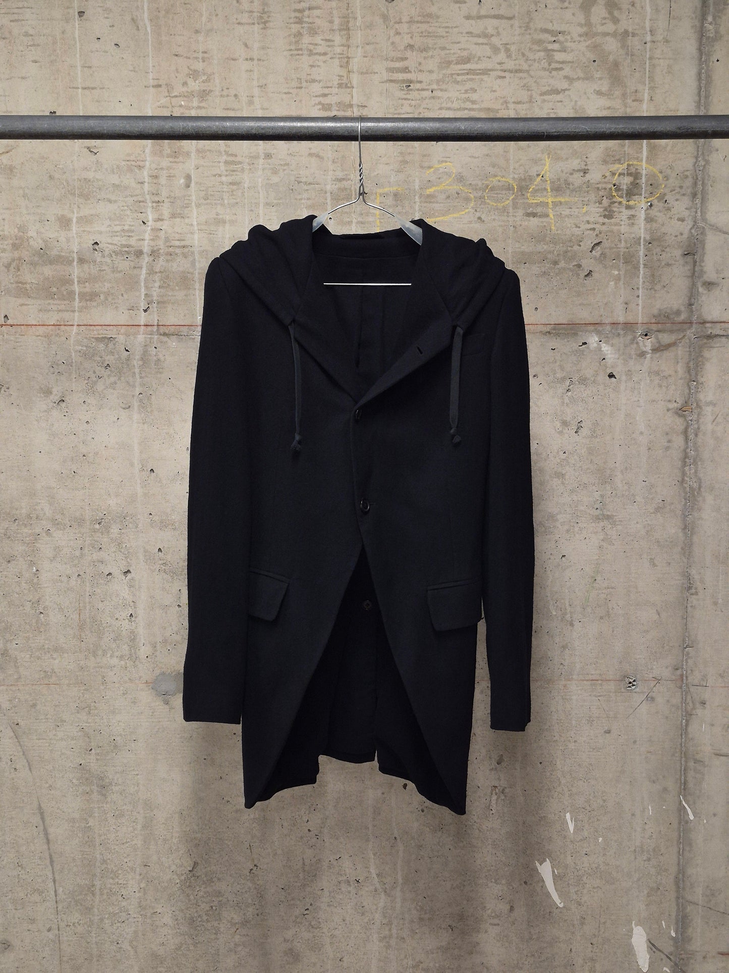 Ann Demeulemeester 2010s Black Virgin Wool Hooded Blazer
