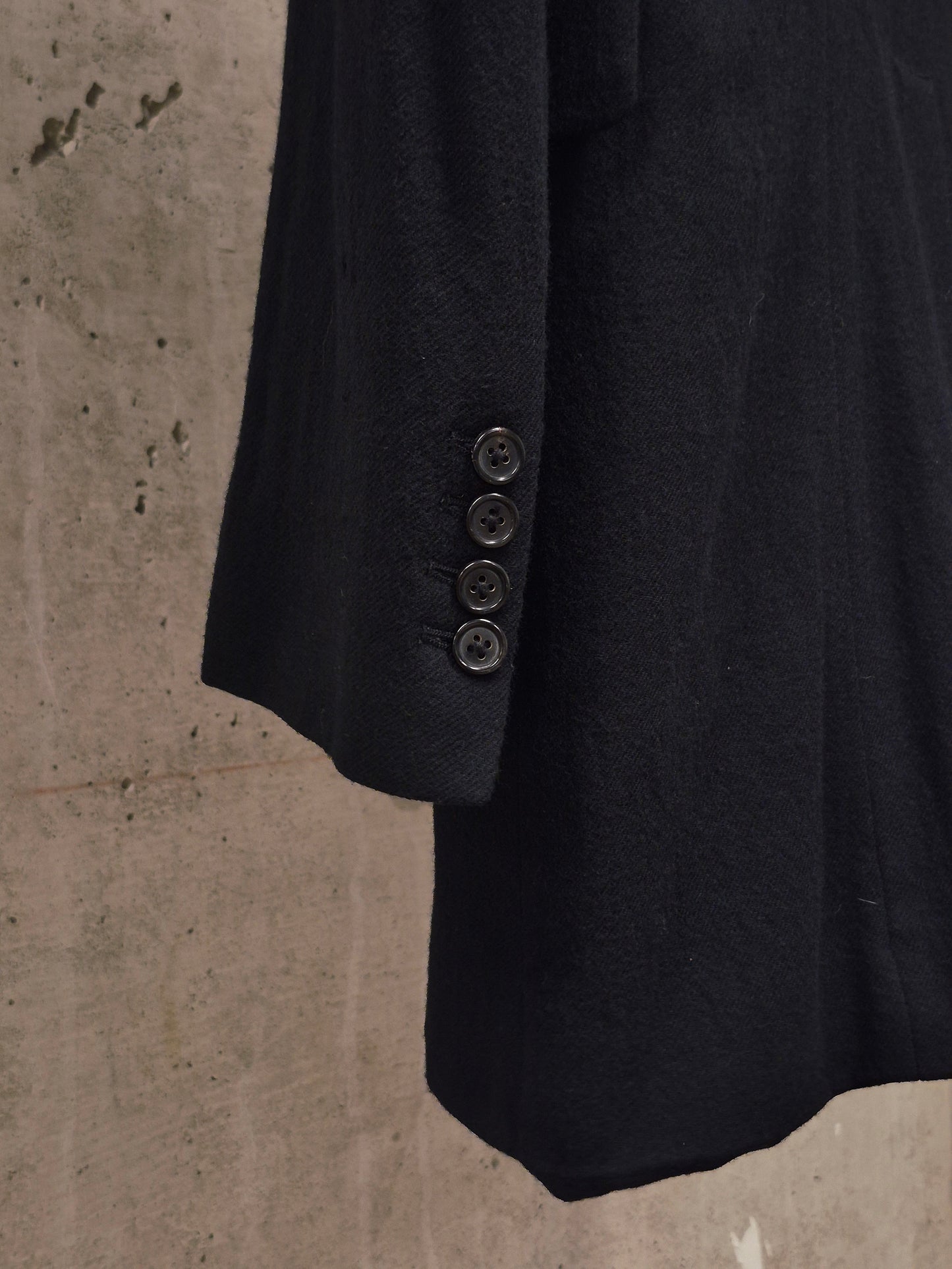 Ann Demeulemeester 2010s Black Virgin Wool Hooded Blazer