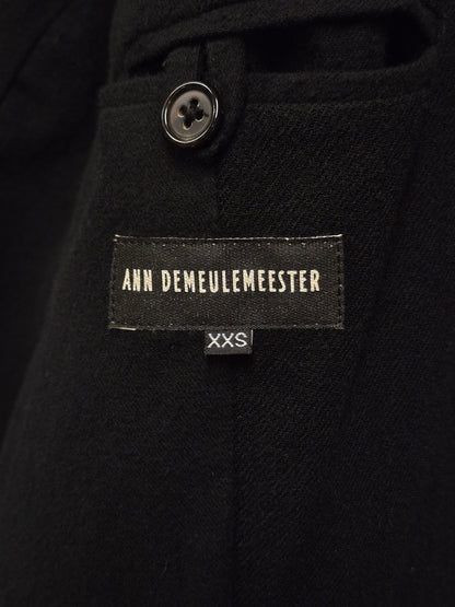 Ann Demeulemeester 2010s Black Virgin Wool Hooded Blazer