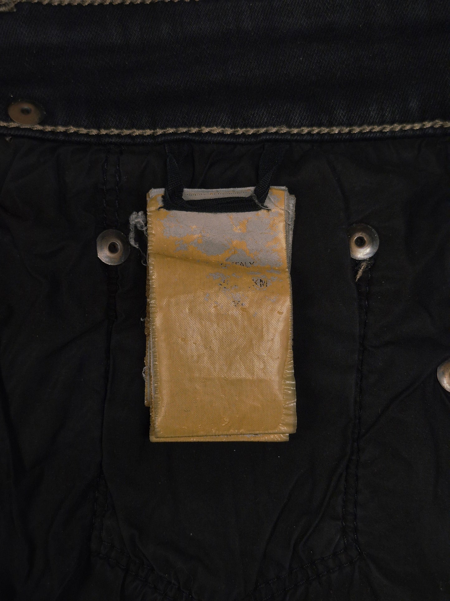 Rick Owens DRKSHDW Mid 2010s BLACK WAX 'Astaire Cropped' Stretch Denim