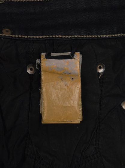 Rick Owens DRKSHDW Mid 2010s BLACK WAX 'Astaire Cropped' Stretch Denim