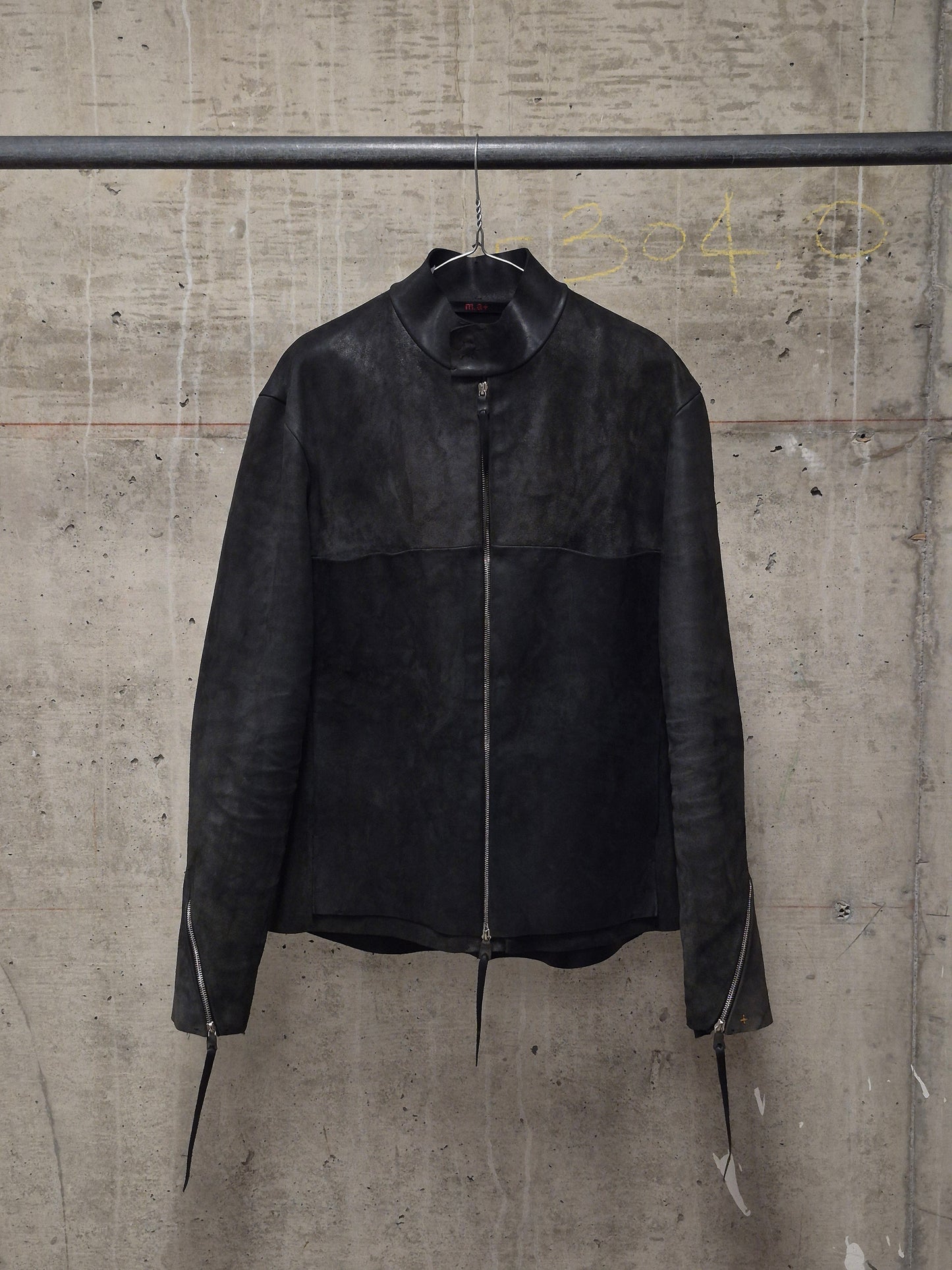 m.a+ by Maurizio Amadei  'J224Z* CU.R 1.0' Exclusive Reverse Horse Leather Biker Jacket