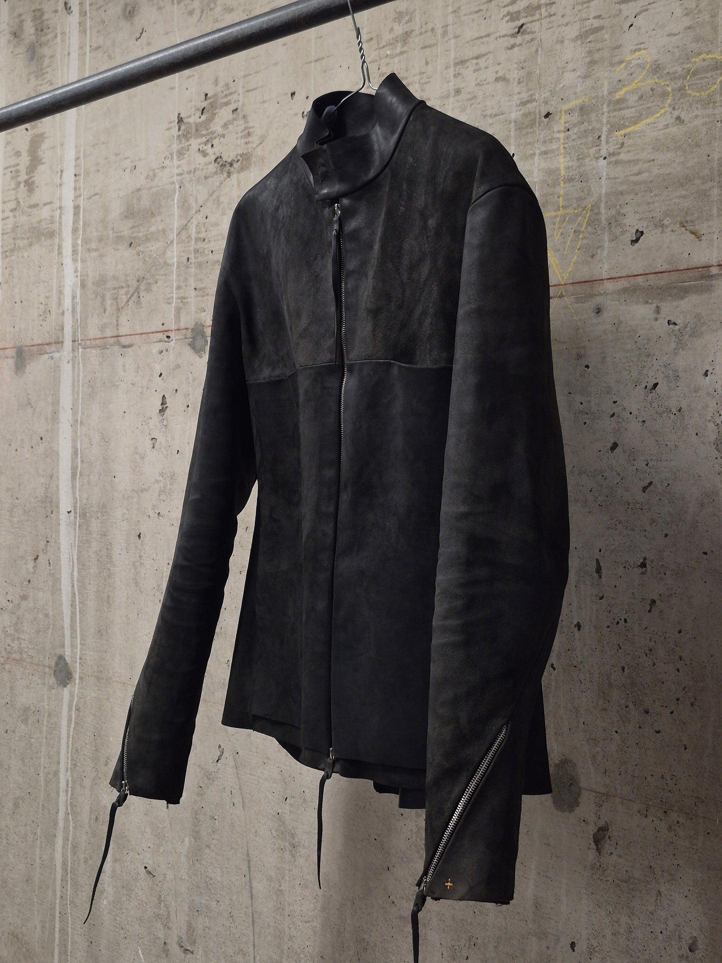 m.a+ by Maurizio Amadei  'J224Z* CU.R 1.0' Exclusive Reverse Horse Leather Biker Jacket