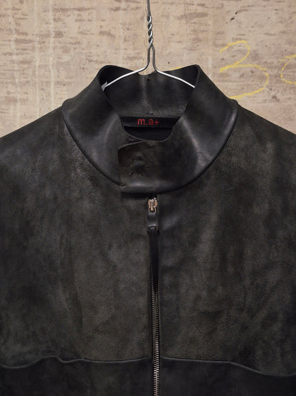 m.a+ by Maurizio Amadei  'J224Z* CU.R 1.0' Exclusive Reverse Horse Leather Biker Jacket