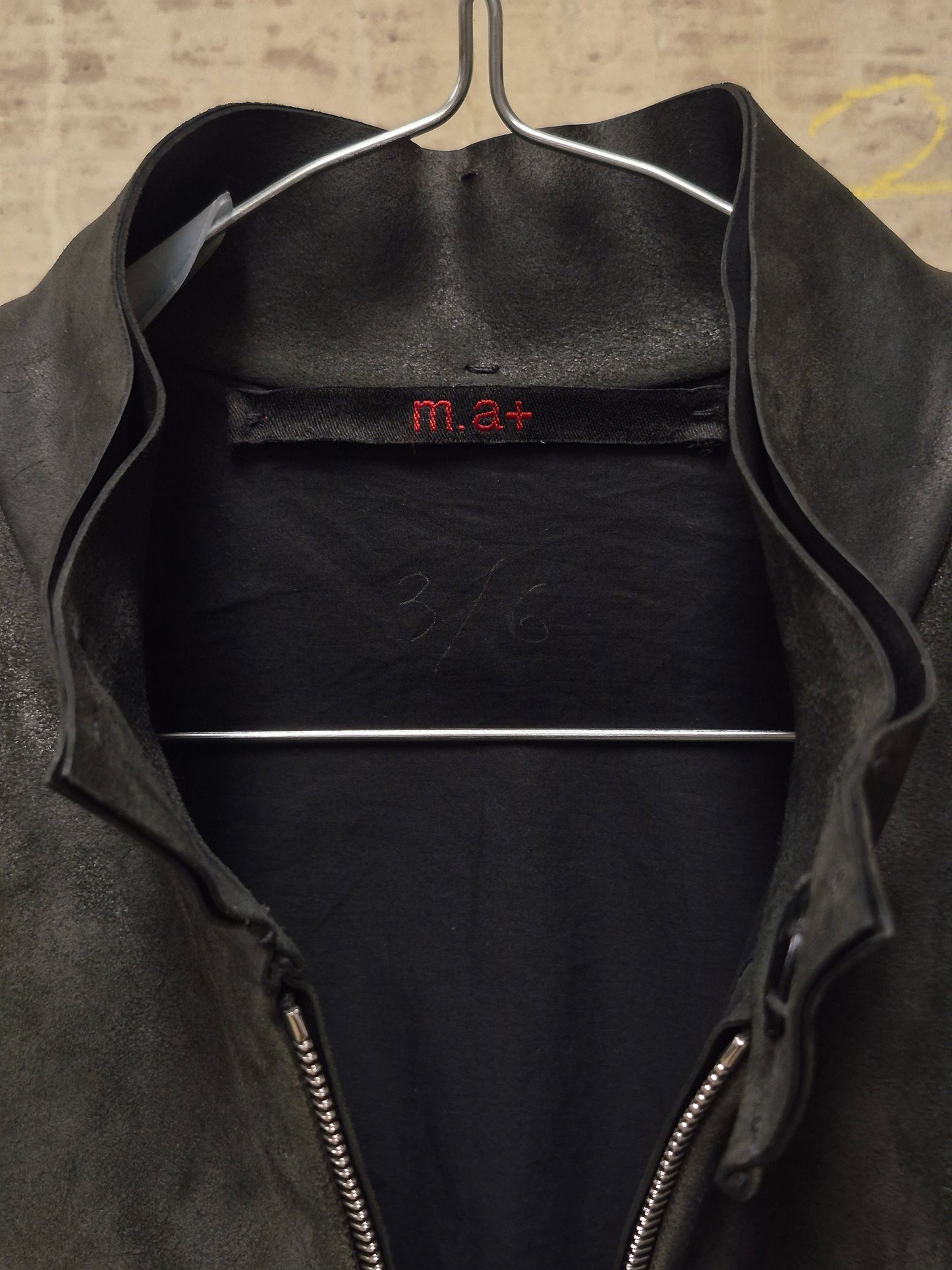 m.a+ by Maurizio Amadei  'J224Z* CU.R 1.0' Exclusive Reverse Horse Leather Biker Jacket