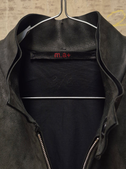 m.a+ by Maurizio Amadei  'J224Z* CU.R 1.0' Exclusive Reverse Horse Leather Biker Jacket