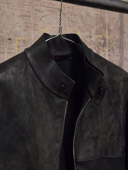 m.a+ by Maurizio Amadei  'J224Z* CU.R 1.0' Exclusive Reverse Horse Leather Biker Jacket