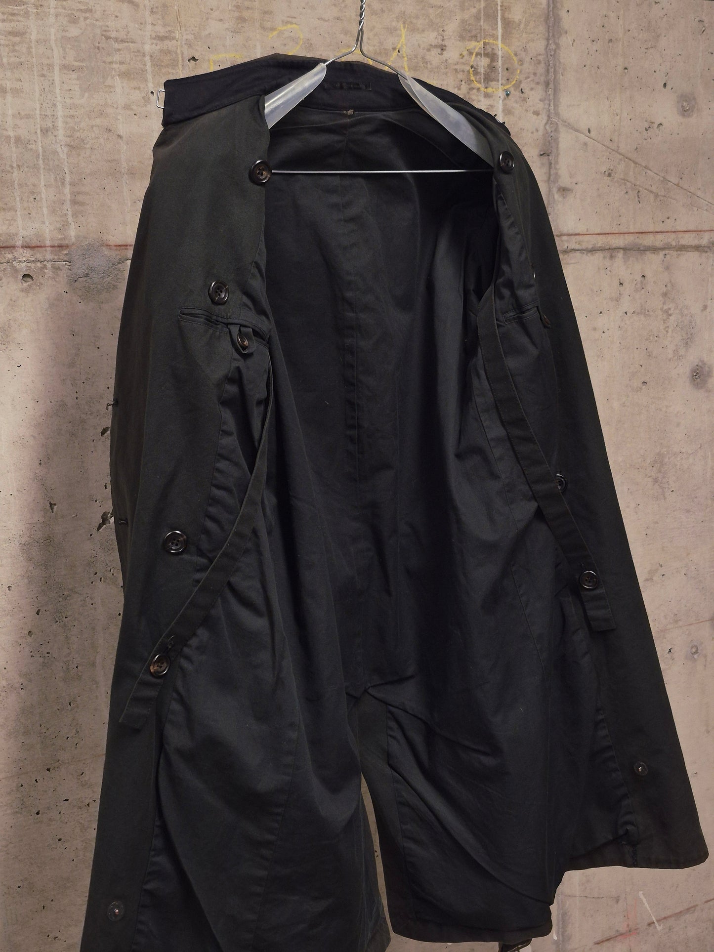 The Viridi-Anne 00s Dark Brown Sun Faded Military Trench Coat