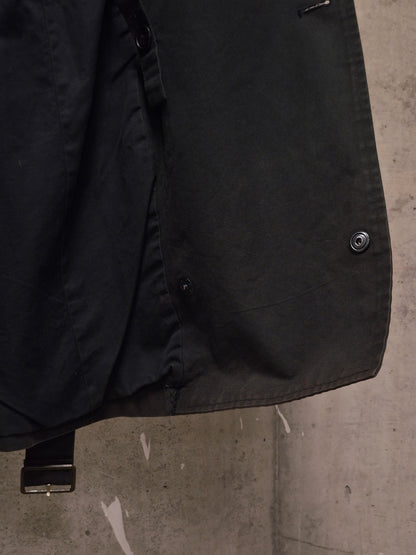 The Viridi-Anne 00s Dark Brown Sun Faded Military Trench Coat