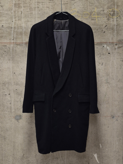 DIET BUTCHER SLIM SKIN AW14 "FOREST OF FOG" Wool Raglan Double Breasted Long Blazer