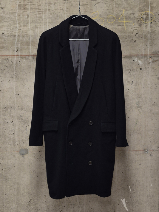 DIET BUTCHER SLIM SKIN AW14 "FOREST OF FOG" Wool Raglan Double Breasted Long Blazer