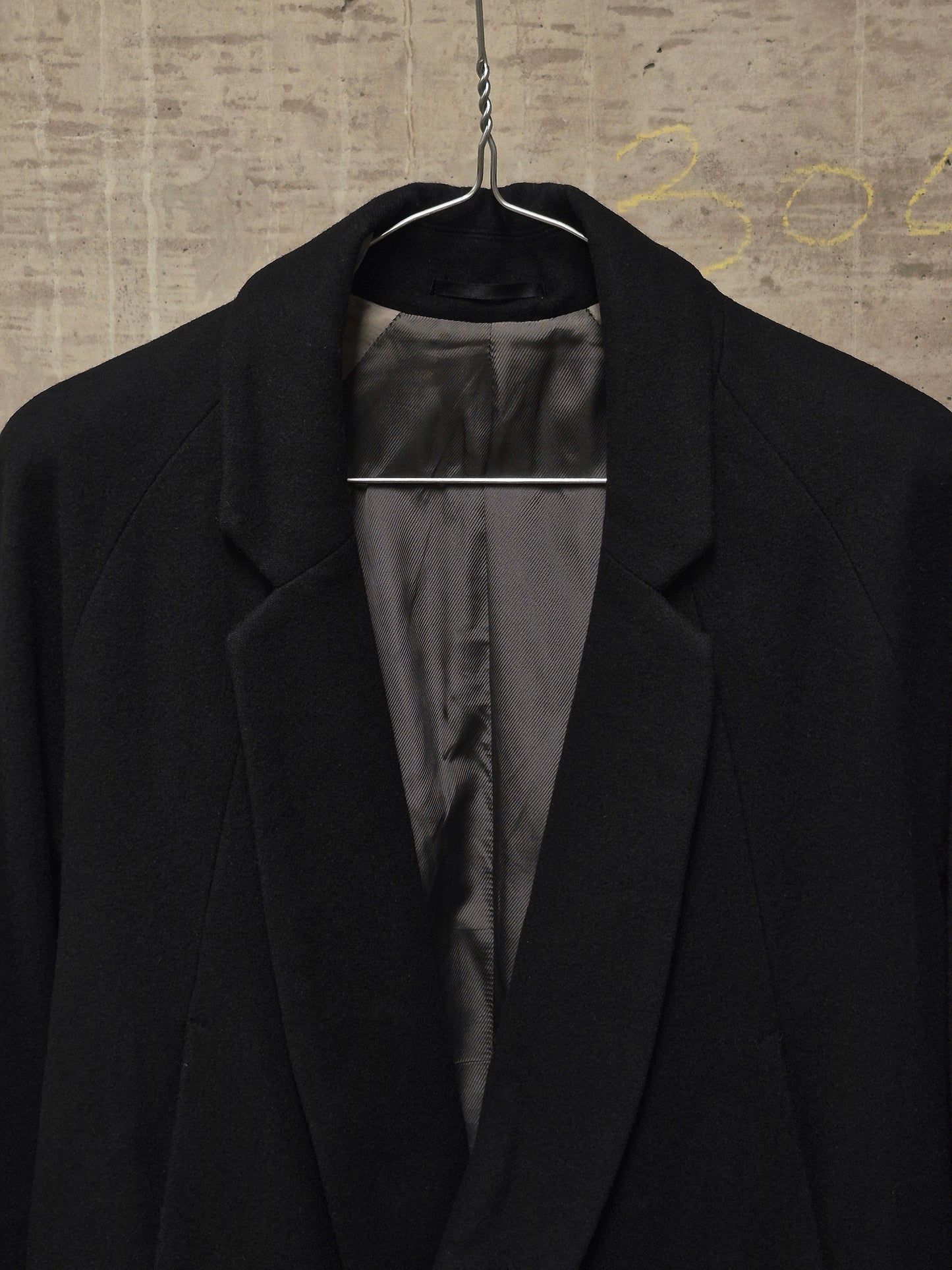 DIET BUTCHER SLIM SKIN AW14 "FOREST OF FOG" Wool Raglan Double Breasted Long Blazer